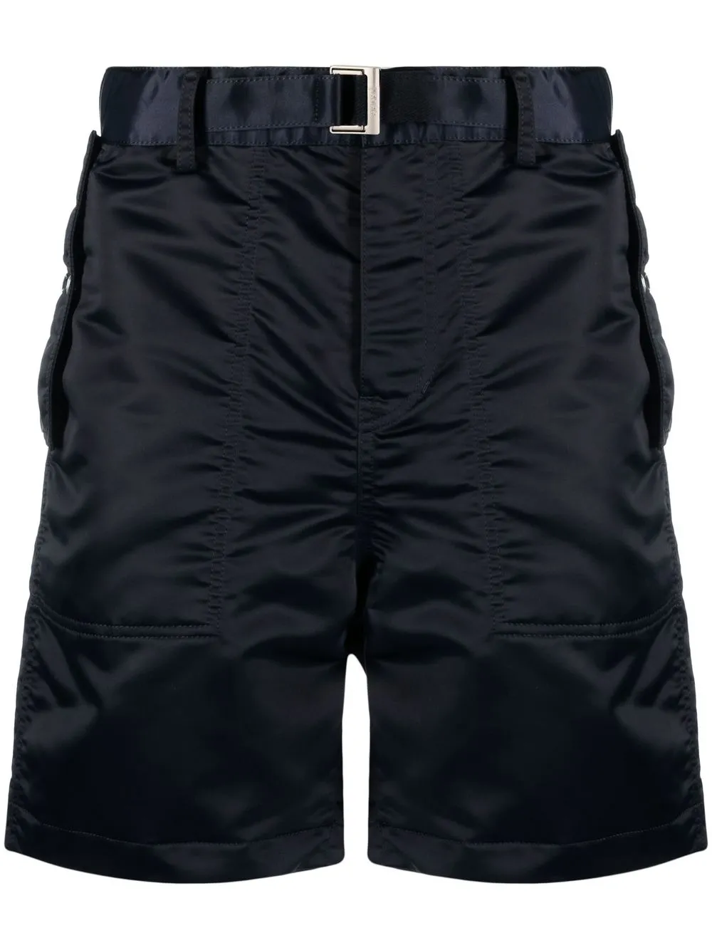 

sacai belted-waist bermuda shorts - Blue