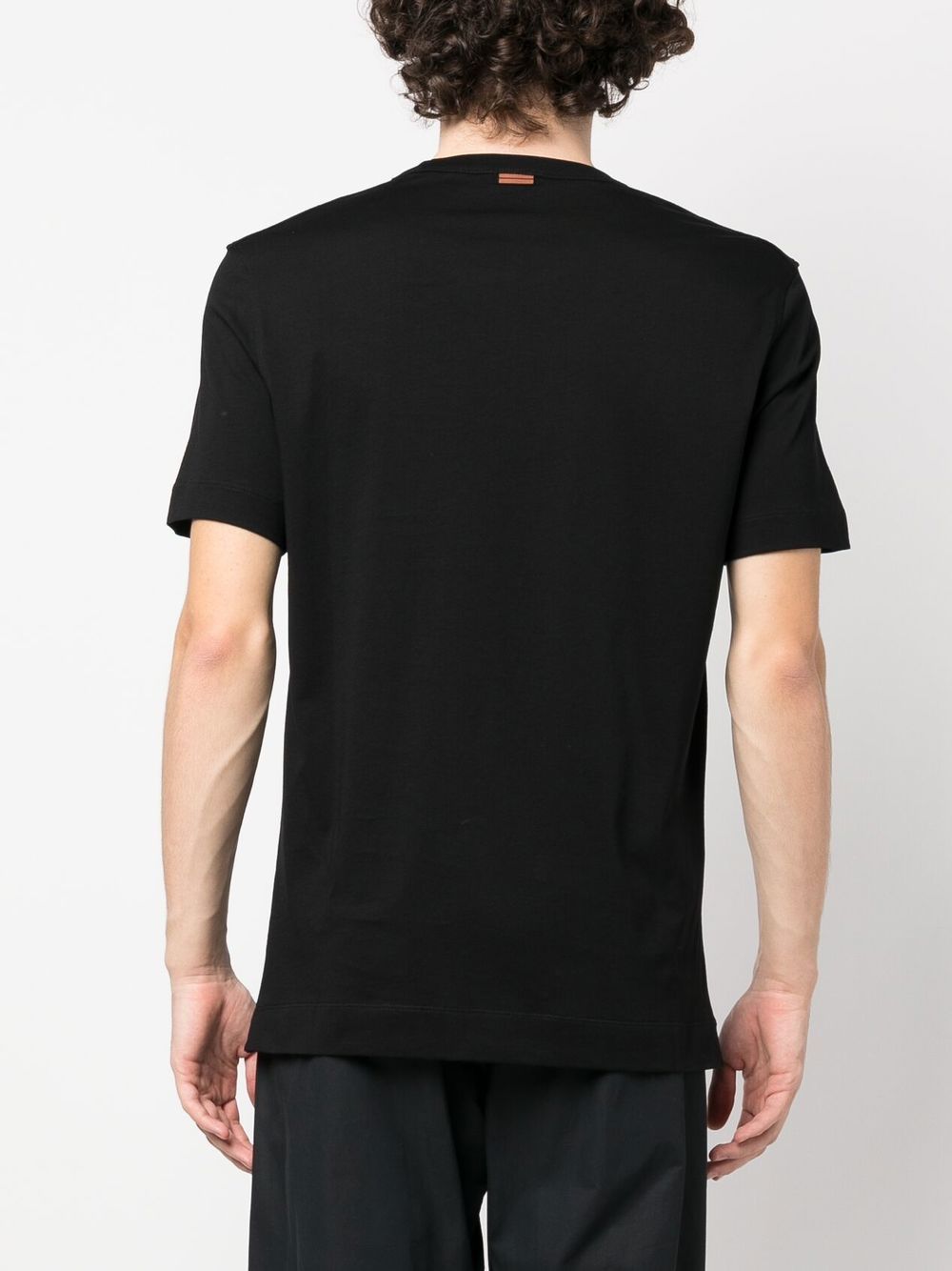 Shop Zegna Logo-embroidered Cotton T-shirt In Black