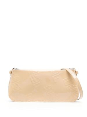 BY FAR Patent Embossed Shoulder Bag Farfetch