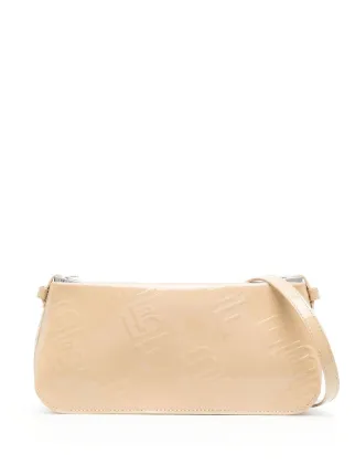 BY FAR Patent Embossed Shoulder Bag Farfetch