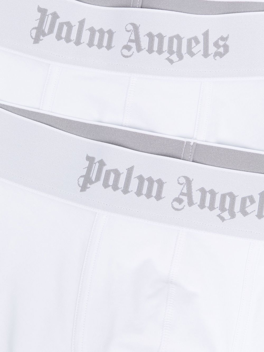 Shop Palm Angels Two-pack Logo-waist Boxers In White