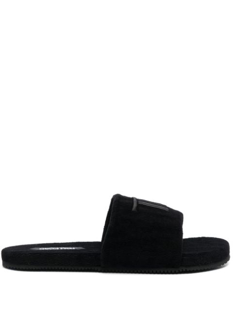 TOM FORD logo-embroidered velvet-effect mules Men