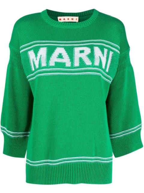 Marni logo intarsia-knit jumper Women