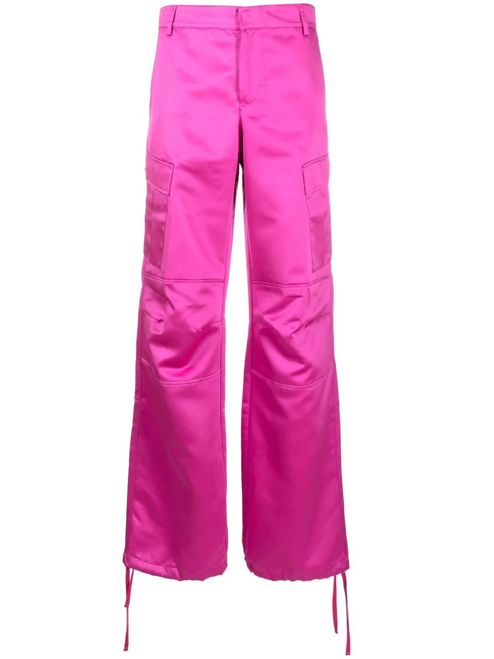 

THE ANDAMANE high-waist satin cargo trousers - Pink