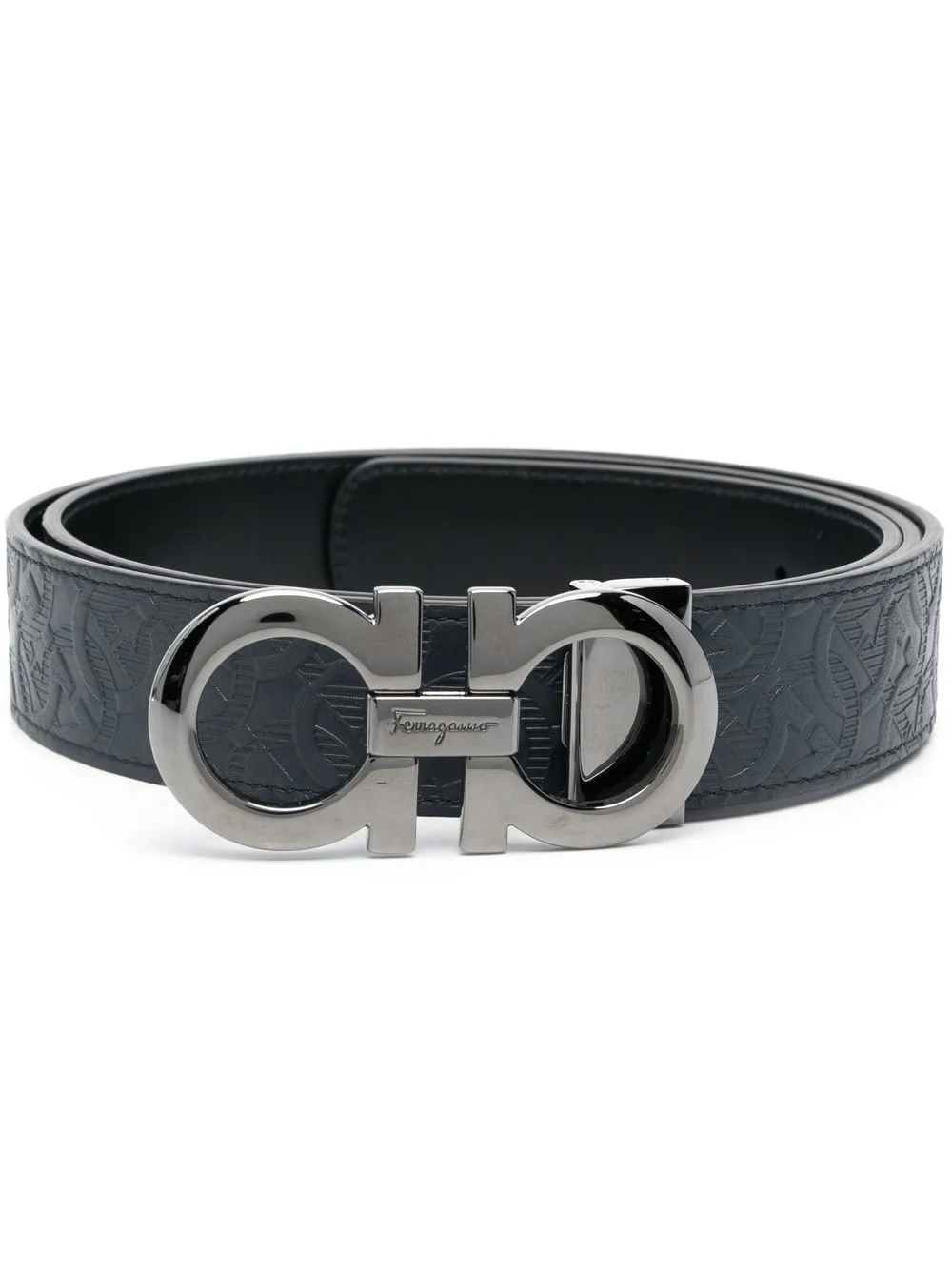 

Ferragamo Gancini-buckle leather belt - Blue