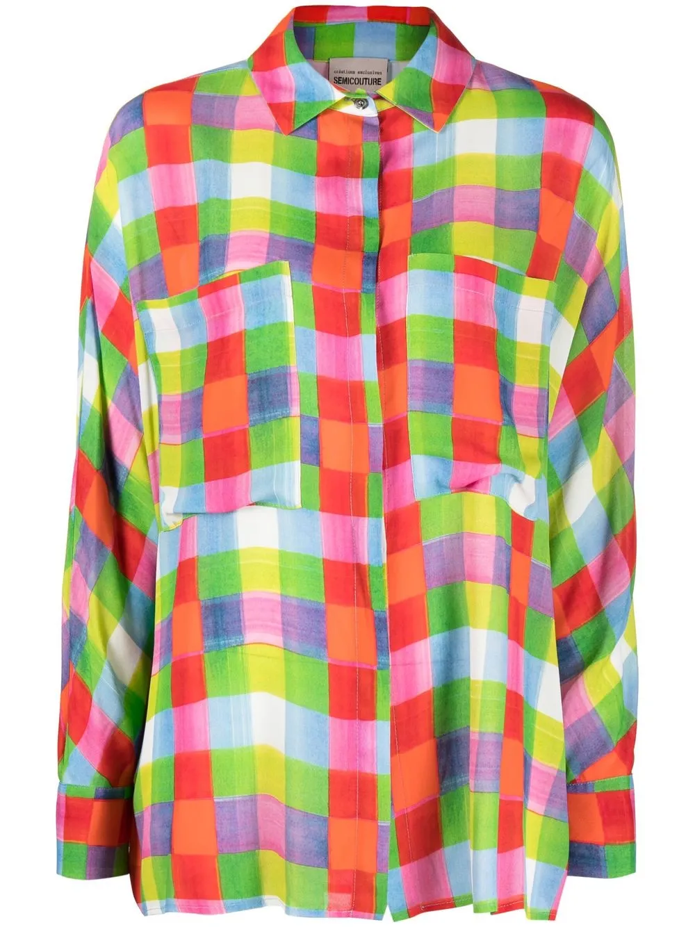 

Semicouture check-pattern long-sleeve shirt - Green