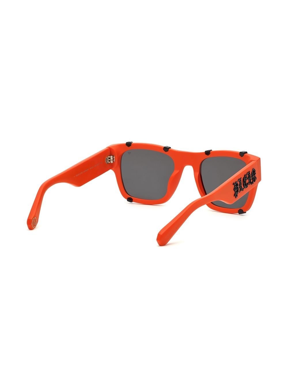 Shop Philipp Plein Eyewear Icon Hexagon Square-frame Sunglasses In Orange