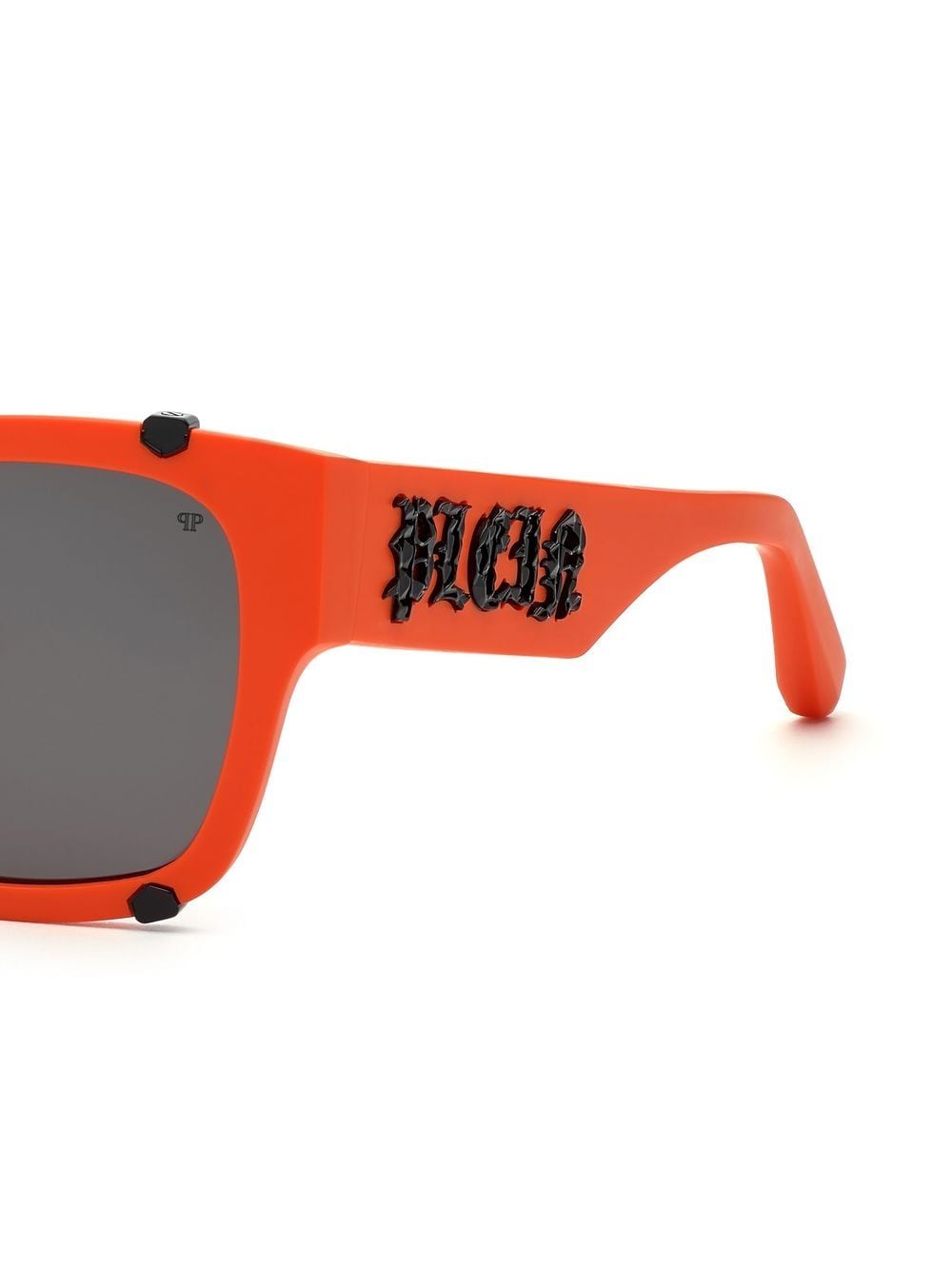 Shop Philipp Plein Eyewear Icon Hexagon Square-frame Sunglasses In Orange