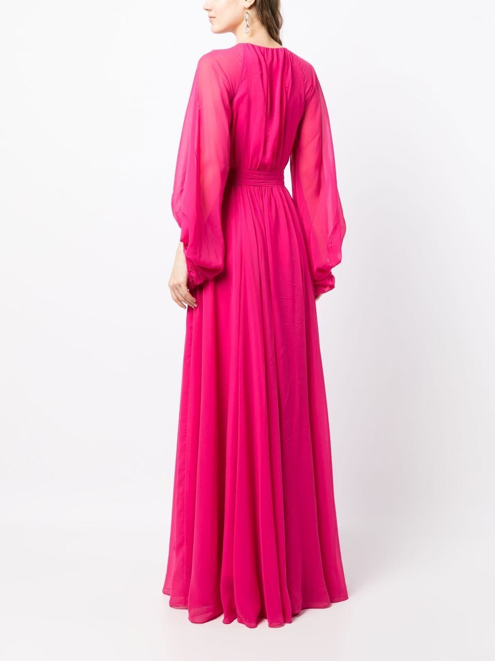 Shop Sachin & Babi Amata Crystal-embellished Chiffon Gown In Pink