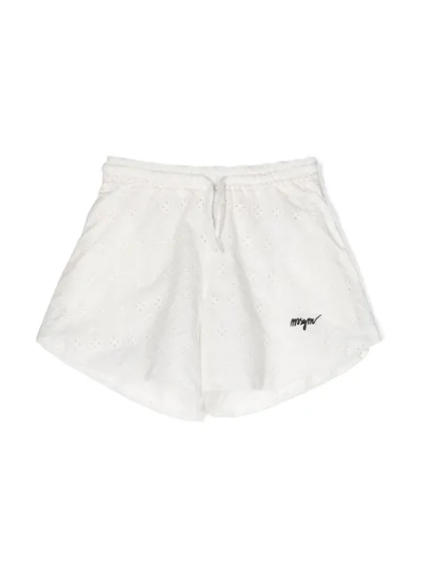 MSGM Kids shorts con bordado inglés y logo