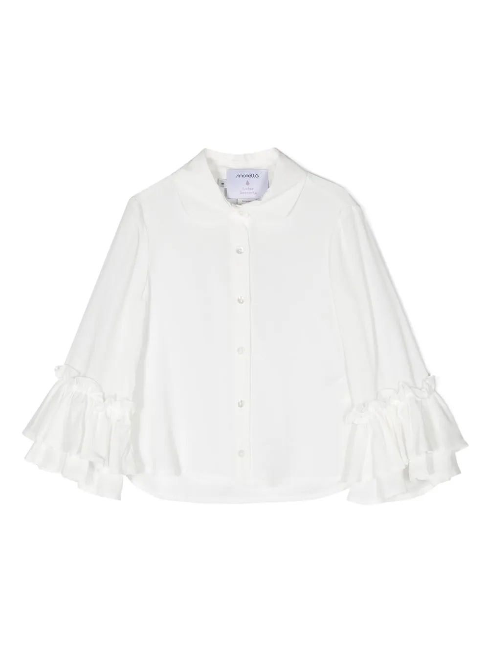 

Simonetta ruffle-sleeve button-front blouse - White