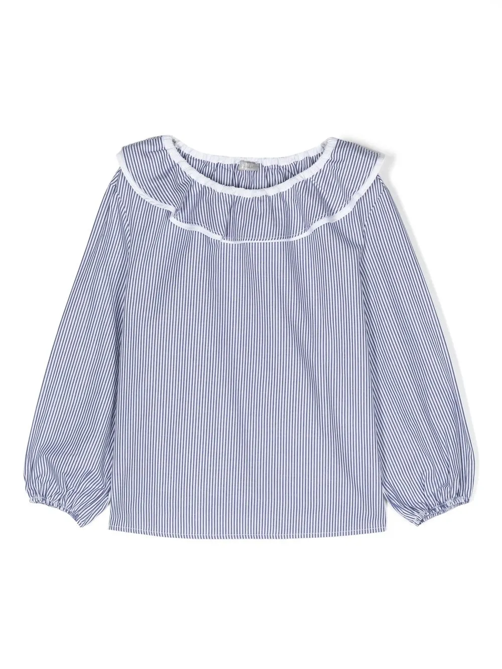 

Il Gufo blusa con volantes en el cuello - Azul