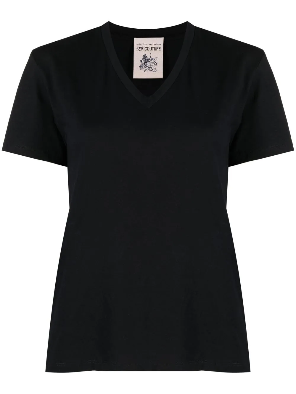 

Semicouture V-neck short-sleeve T-shirt - Black