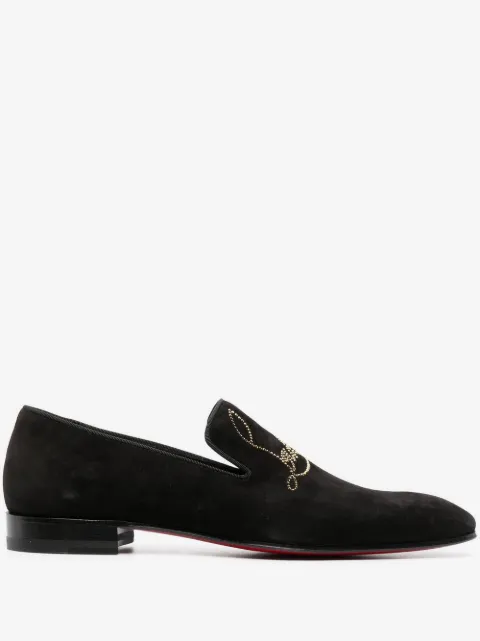 Christian Louboutin appliqué-logo suede loafers 