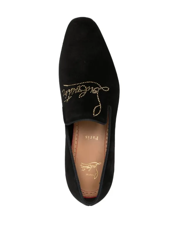 Christian Louboutin appliqué-logo Suede Loafers | Black  display picture 1