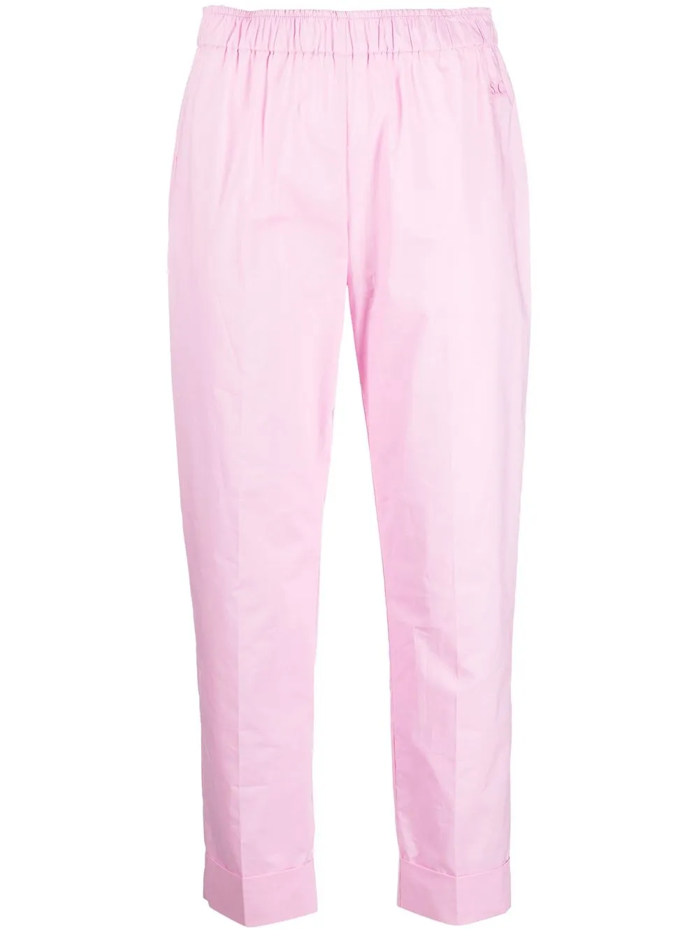 

Semicouture pantalones capri con diseño elástico - Rosado