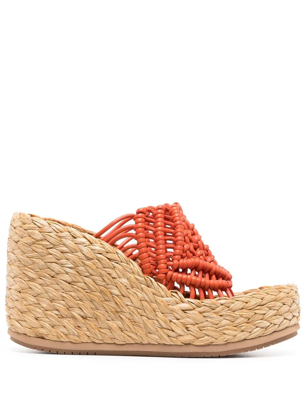 

Paloma Barceló 110mm woven-leather wedge sandals - Orange