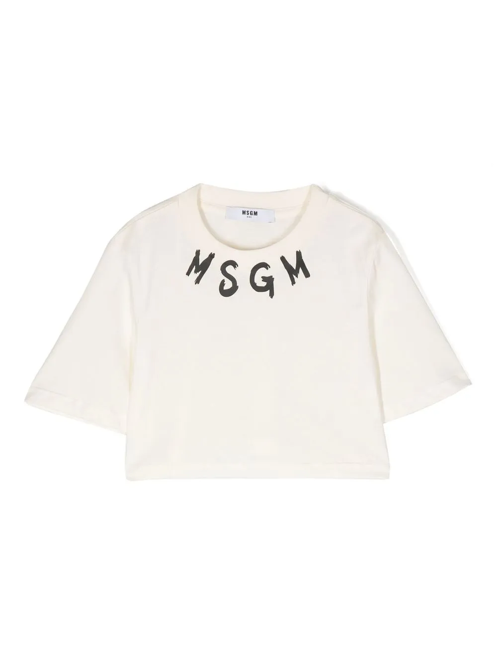 

MSGM Kids top corto con logo estampado - Neutro