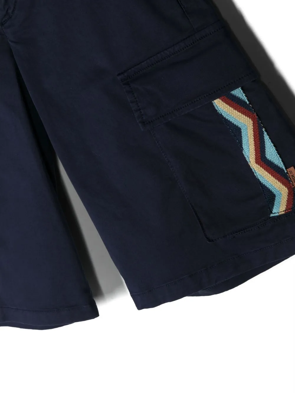 Missoni Zig-zag Cotton Shorts In Blue
