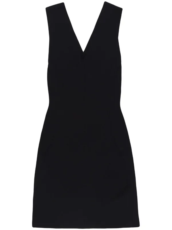 Rick Owens V-neck Mini Dress in Black