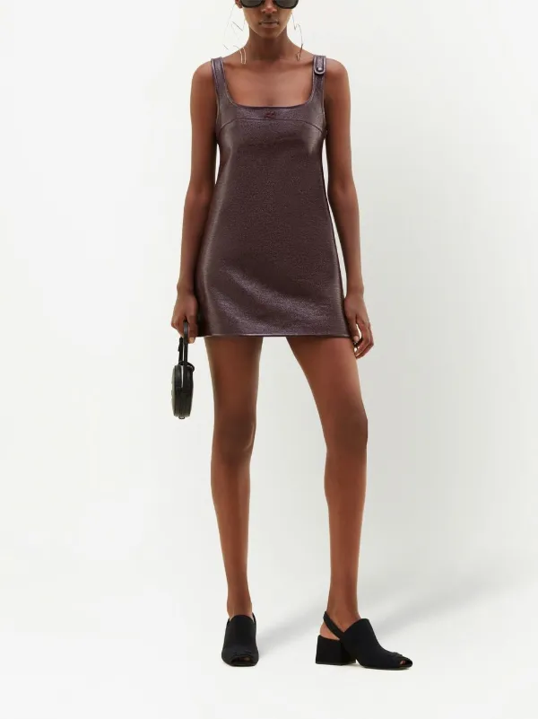 Courrges Reedition Vinyl Mini Dress | Brown | FARFETCH Courrges Reedition Vinyl Mini Dress | Brown | FARFETCH