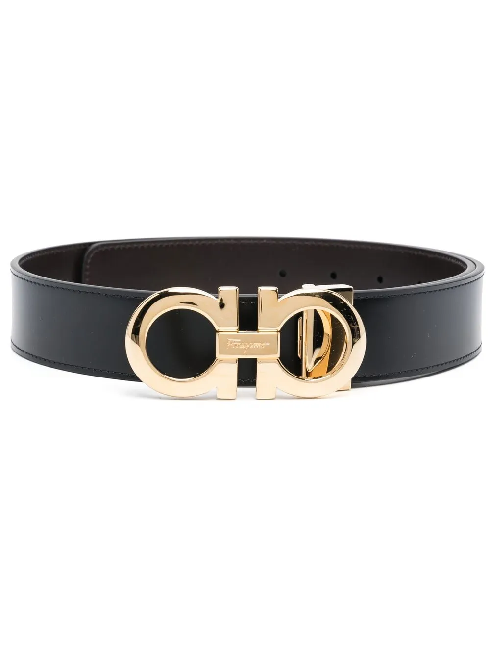 

Ferragamo leather logo plaque belt - Black