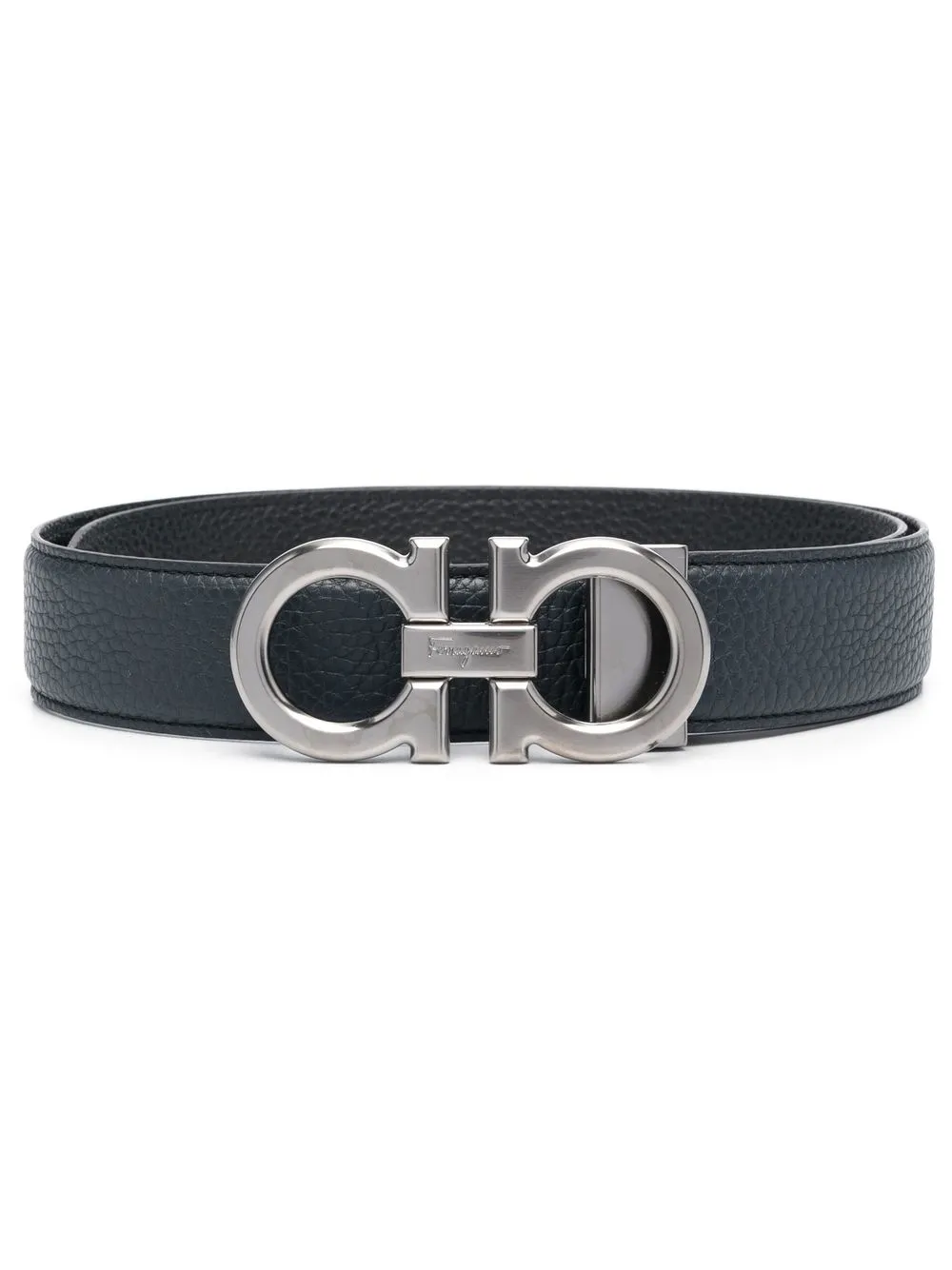 

Ferragamo leather logo plaque belt - Blue