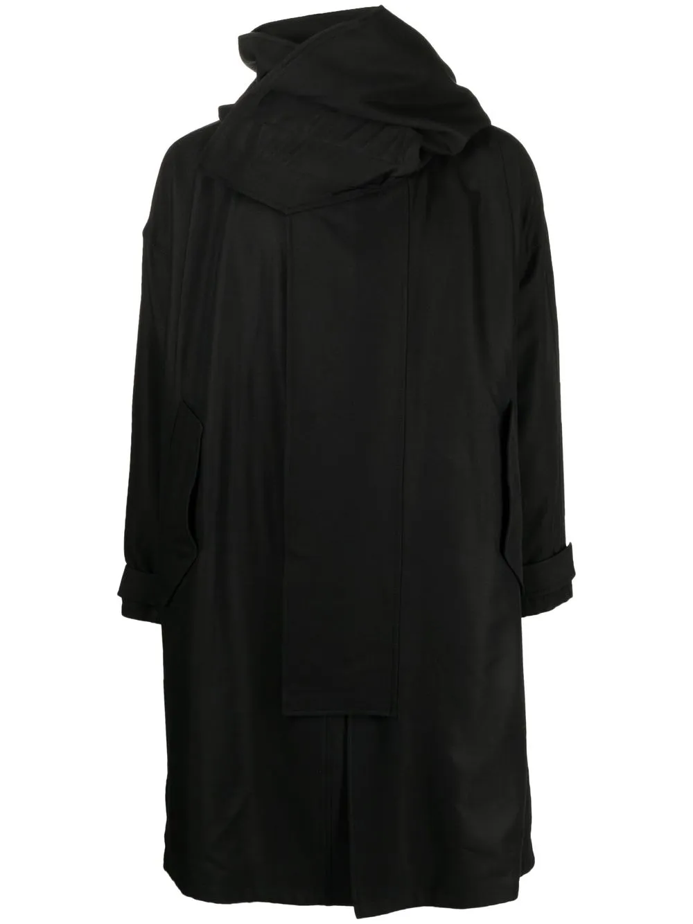 

Julius wrap-neck mid-length coat - Black