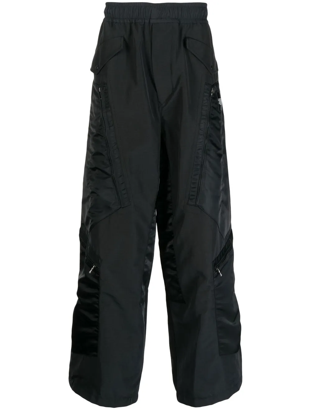 

Julius zip-panel baggy trousers - Black