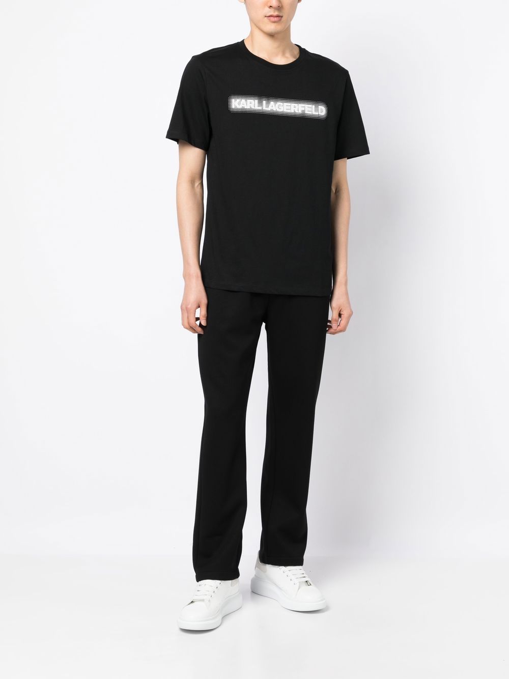 Shop Karl Lagerfeld Logo-tape Detail Track Pants In Schwarz