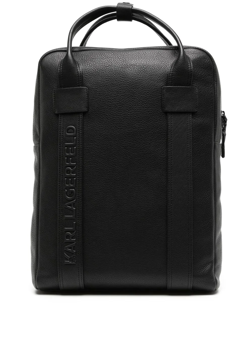 

Karl Lagerfeld debossed-logo leather backpack - Black