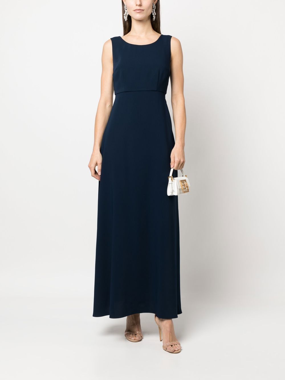 P.A.R.O.S.H. Maxi-jurk met strik - Blauw