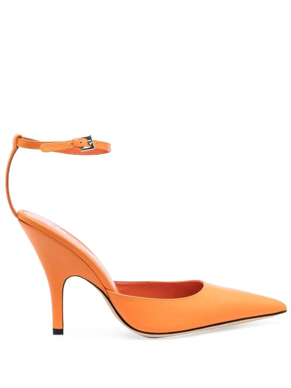 Shop By Far Ankle Strap 70mm Pumps In Orange