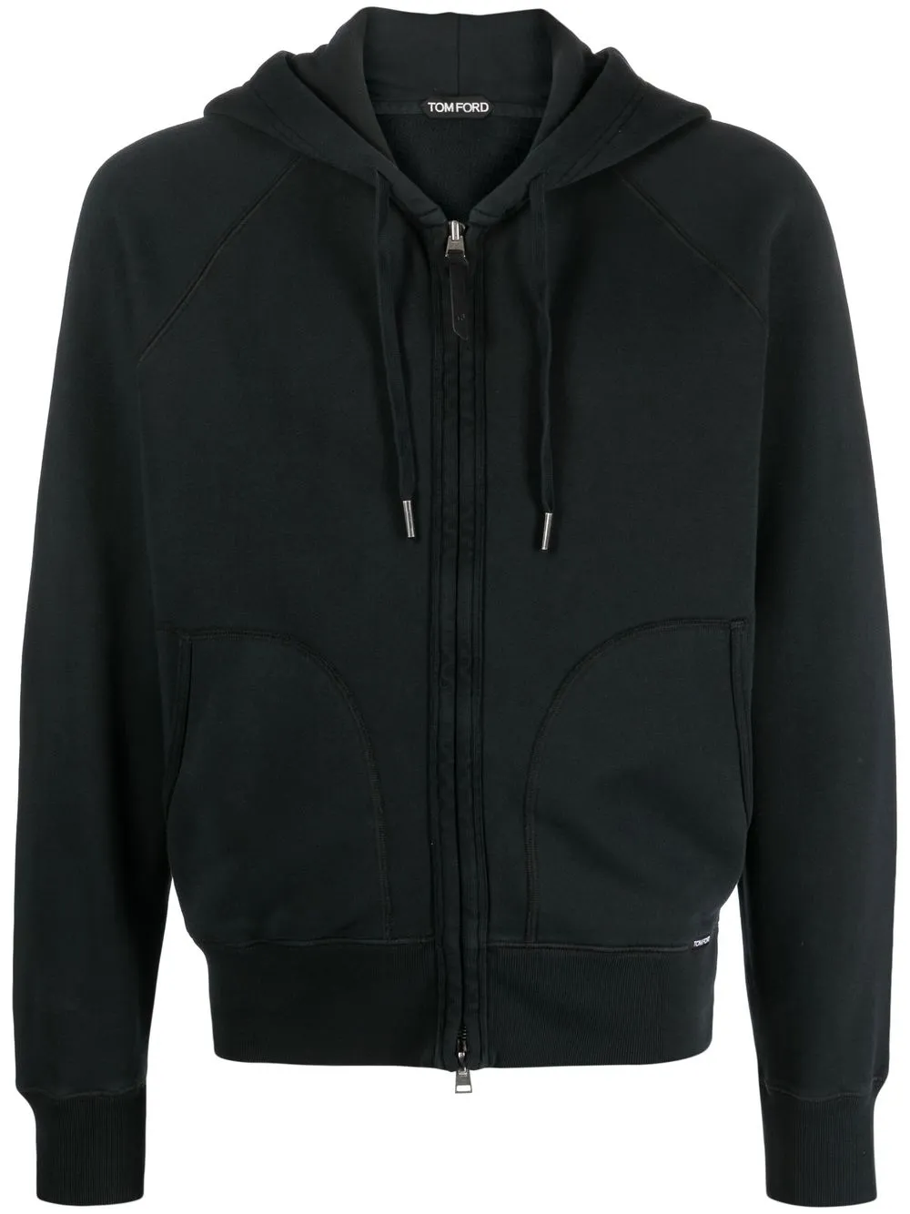 

TOM FORD zip-up drawstring hoodie - Black