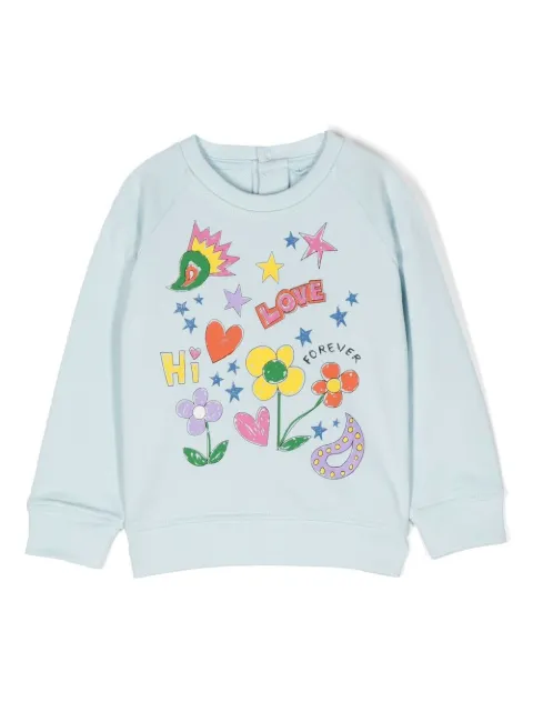 Stella McCartney Kids sketchbook-print crew-neck sweatshirt