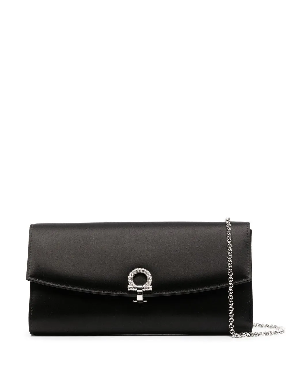 

Ferragamo Gancini-logo clutch bag - Black