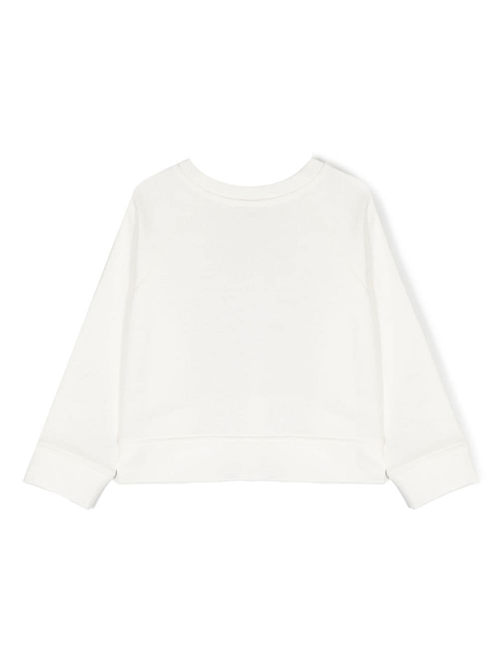 Shop Stella Mccartney Logo-print Long-sleeve T-shirt In White