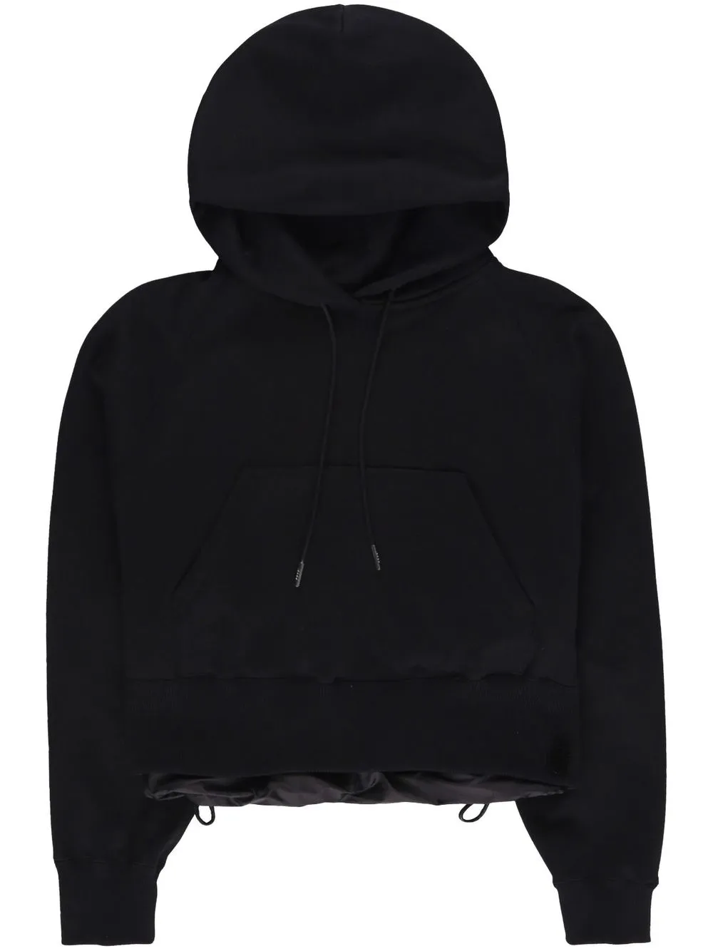 

sacai cropped drawstring jersey hoodie - Black