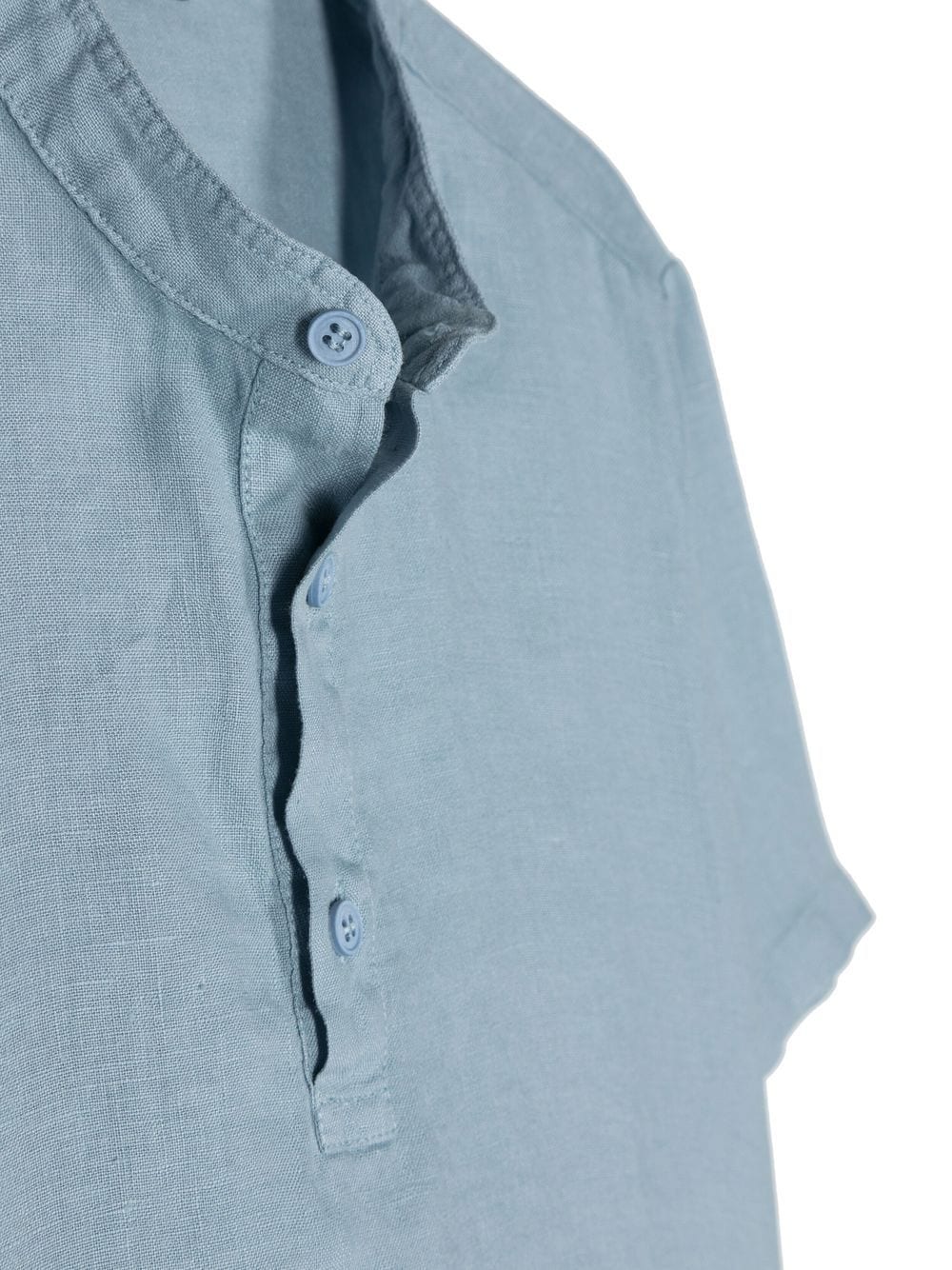 Shop Il Gufo Short-sleeve Collarless Shirt In Blue