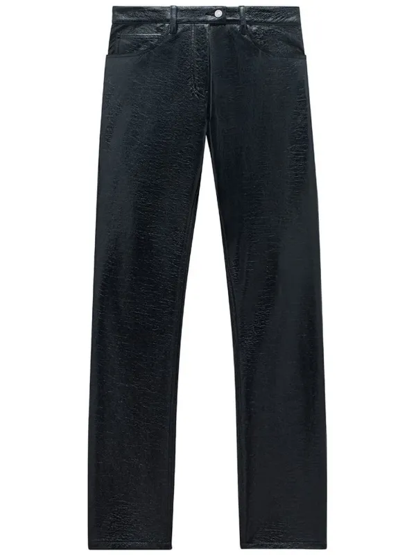 Courrèges Straight-leg Vinyl Trousers in Black
