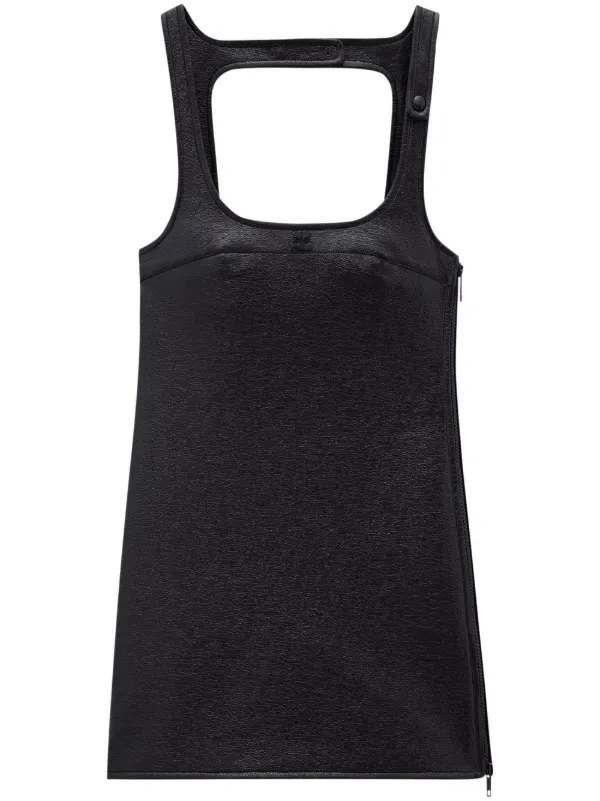 knee length dresses for ladies Black Vinyl Mini Dress