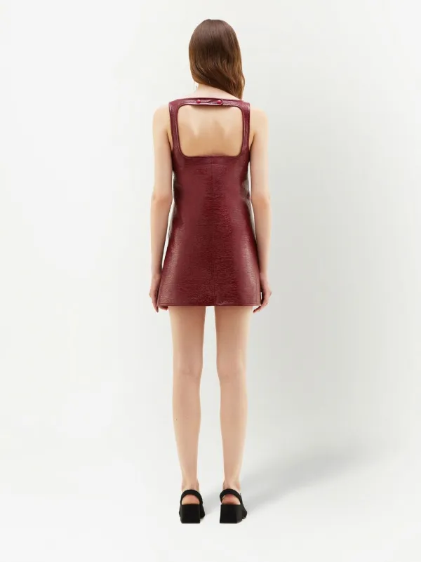 Courrèges Robe Courte Reedition En Vinyle Rouge FARFETCH TN