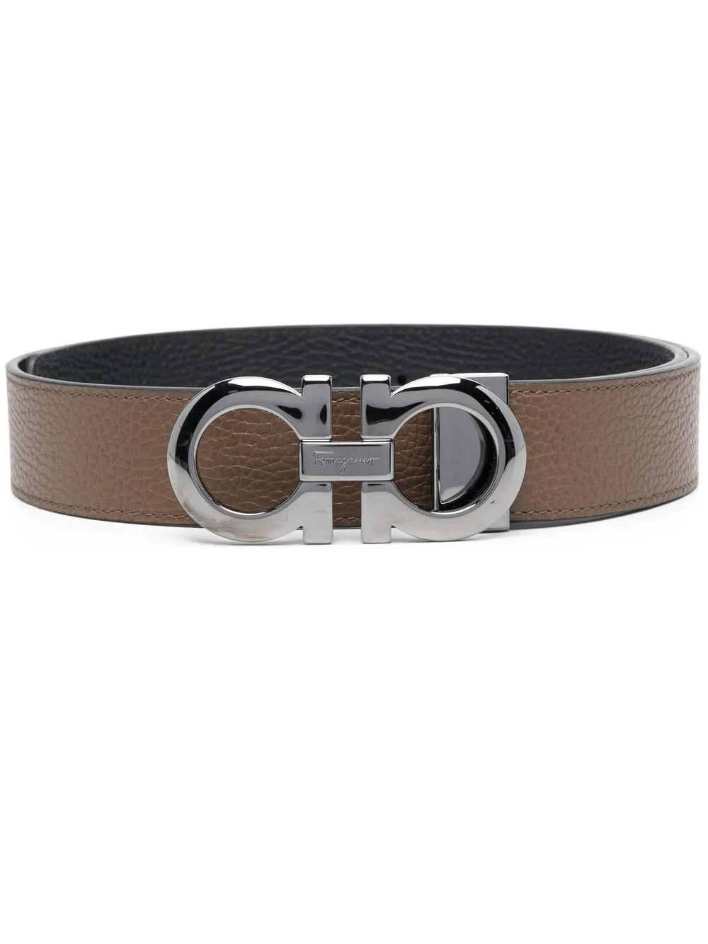 

Ferragamo leather logo plaque belt - Brown