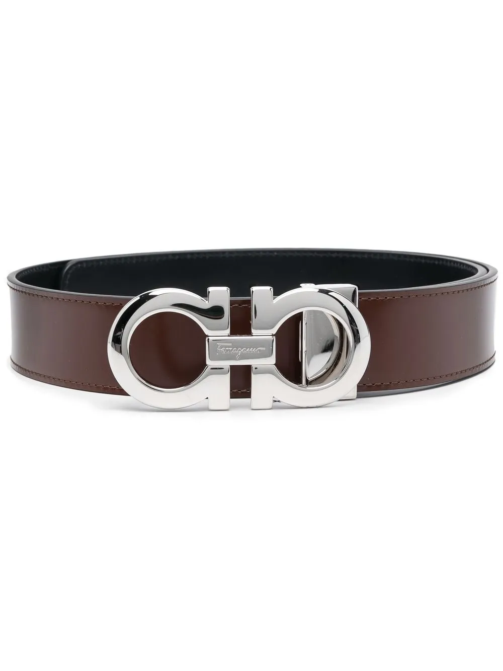 

Ferragamo leather logo plaque belt - Brown