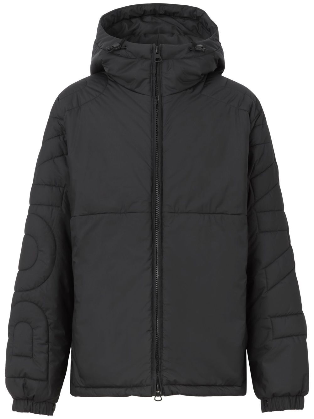 Burberry Logo Quilted Hooded Jacket In Black | ModeSens