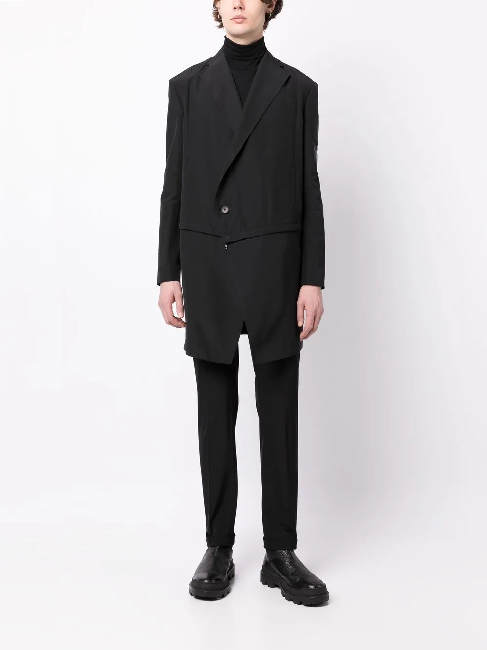 detachable-panel tailored jacket