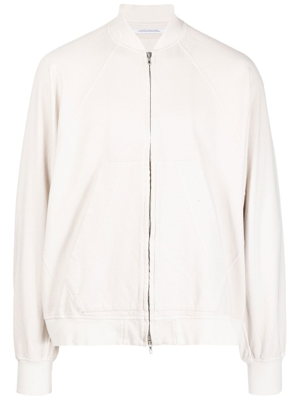 Julius Ribbed Cotton Bomber Jacket In Weiss