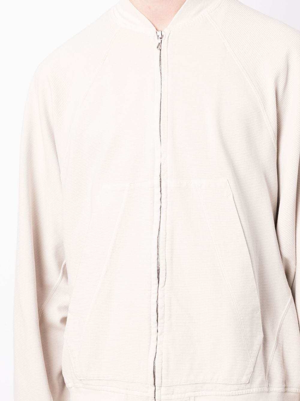 Shop Julius Ribbed Cotton Bomber Jacket In Weiss