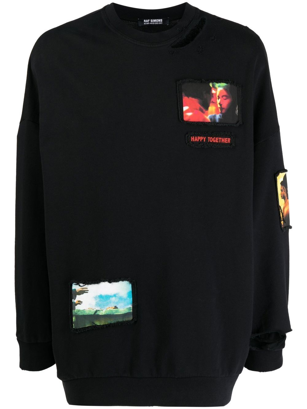 Raf Simons x Wing Shya sweater met print Zwart