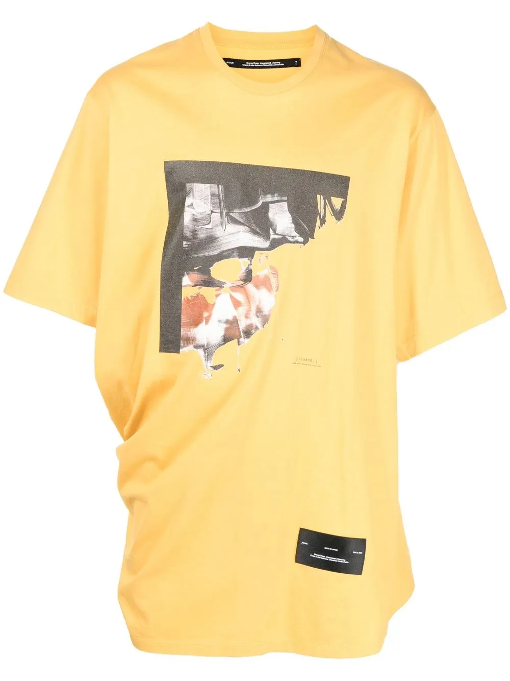 

Julius draped graphic-print T-shirt - Yellow